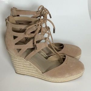 Suede Lace-Up Espadrilles